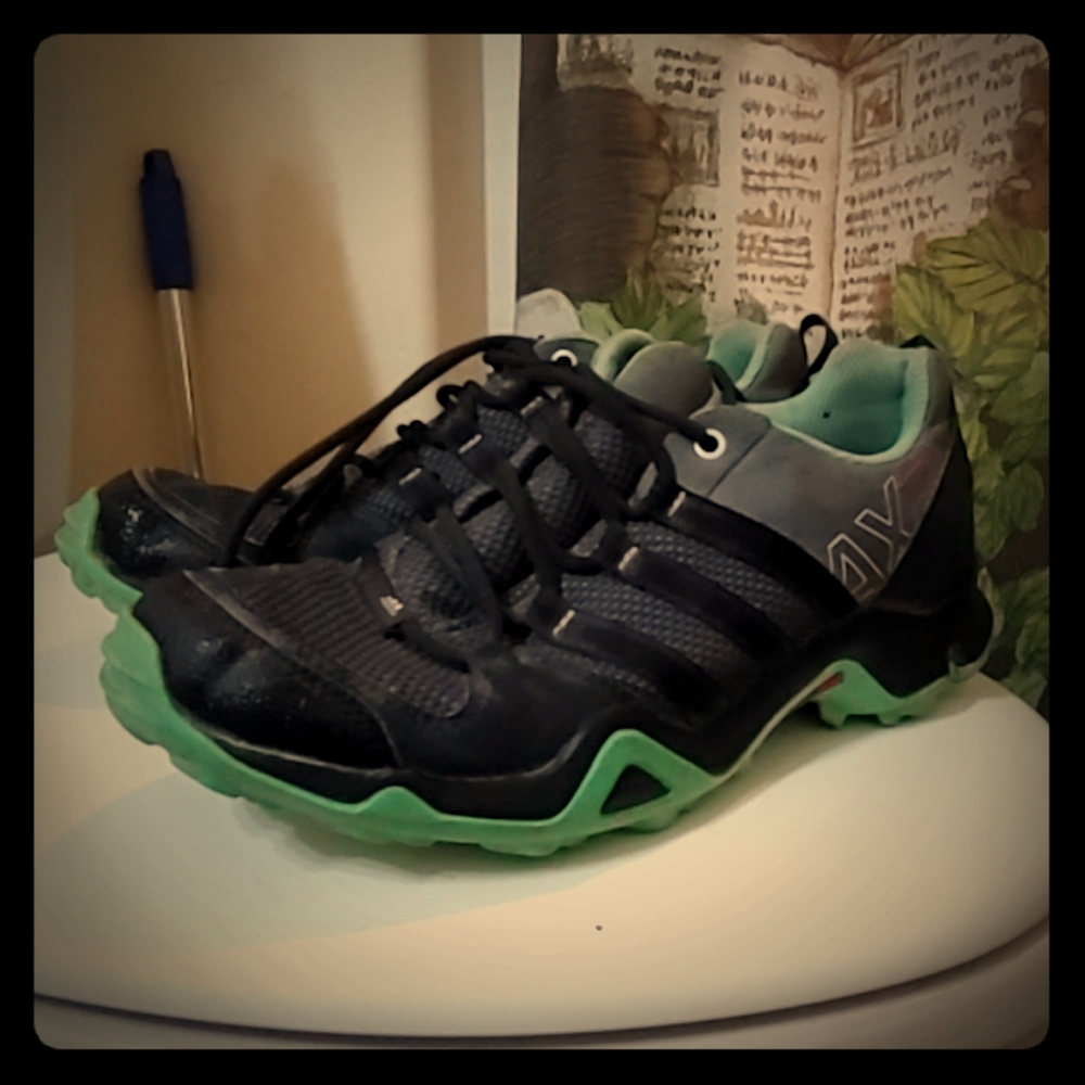 adidas Black and Mint Green Athletic Shoes